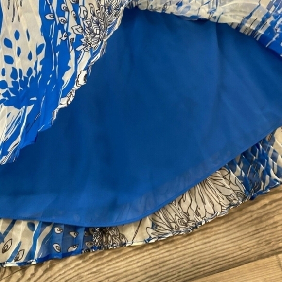 MISS WU‎ Jason Wu Size 8 Blue Cream Black Floral Pl - Picture 5 of 9